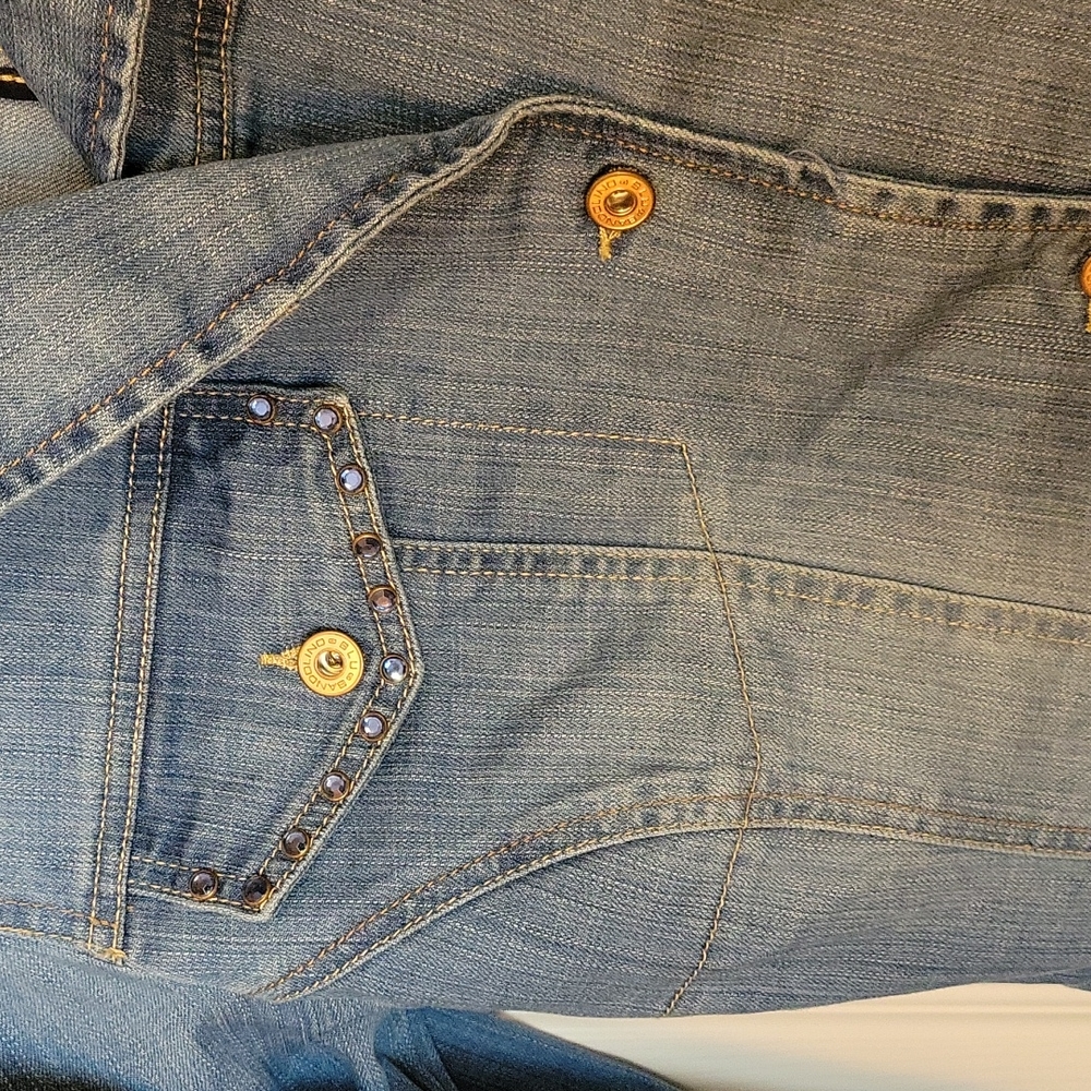Bandolino Blu Denim Jacket XL Blue Medium Wash - Picture 4 of 7